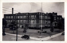 c1930's Fort Madison High School Building Cars Iowa IA RPPC Photo Postcard COPY picture