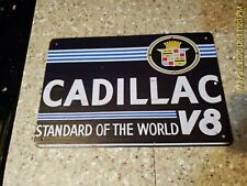 Cadillac Sign Cadillac Tin Sign Garage Shop Sign V8 Mancave Shop Metal Sign Art  picture