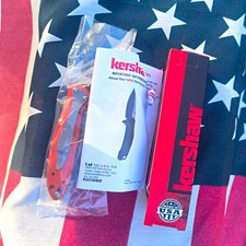 Kershaw Leek 1660OR Assisted Orange Pocketknife SS Plain Clip Point Frame picture