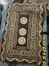 Vtg Fijian Folk Art Handmade Tapa Bark Cloth Pacific Islands 23