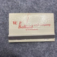 W.P. Ballard and Company Greensboro Vintage Laundry Supplies Matchbook picture
