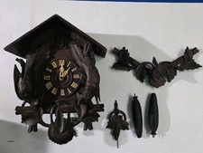 Vintage G.K. Cuckoo Clock Geo Kuehl & Co Deer Pine Cone Weights For Parts Repair picture