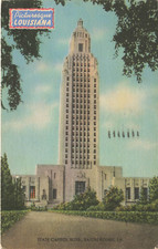 STATE CAPITOL BUILDING POSTCARD BATON ROUGE LA LOUISIANA 1930s picture