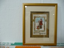 Vintage Christmas post card 1913 Beautifullt framed 9 x11  Rare picture