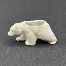 Vintage Japan Porcelain Polar Bear Figurine Miniature Toothpick Holder Planter picture