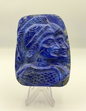 Rare Lapis Lazuli Double Face Handmade Blue Stone Collectible Decorative Art picture