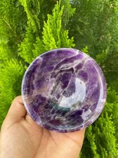 Large 100MM Natural Purple Amethyst Hand Made Healing Power Altar Prayer Bowl picture