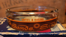 Rare Vintage Sands Hotel & Casino Glass Ashtray Las Vegas Nevada Decor & Matches picture