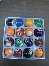 16 pc mix Billiards Charm Keychain Pendant Cool Player Gift Lot picture