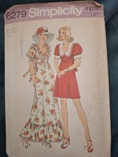 Vintage Simplicity Dress Pattern 6279 Bust 34 picture