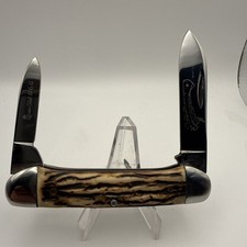 VINTAGE QUEEN STEEL USA #64 WINTERBOTTOM STAG DELRIN CANOE KNIFE NEVER USED NICE picture
