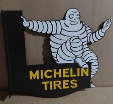 Michelin Tires Porcelain Enamel Sign 22 x 18 Inches 2 Sided picture