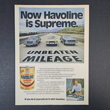 1979 Texaco Havoline Supreme Motor Oil Vintage Print Ad Friction Fighter Garage picture