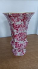 Vintage Formalities By Baum Bros Red Pink Chintz Rose Vase picture