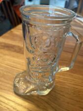 Vintage Libbey Cowboy Boot Glass Mug With Handle Clear Glass picture