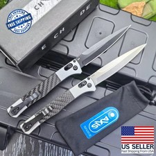 Steel Tactical Folding Knife 3.93in Blade BM 4170 Aluminum Carbon Fiber EDC USA picture