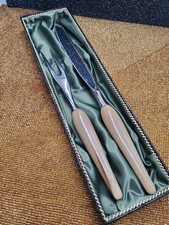 Vintage Peaso Solingen Germany 2 Piece Carving Set in Box Stainless Cutlery (C39 picture