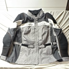 Genuine Harley Davidson Motor Clothes Riding Jacket Padded Grey and Black 3w picture