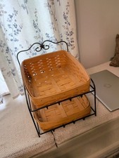 Longaberger Wrought Iron 2-tier Stand with Baskets picture