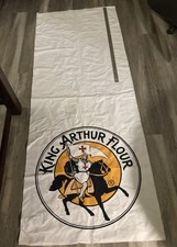 Vintage King Arthur Flour Promotional Banner Sign 6x2.5 Ft Knight Logo As Is picture