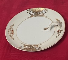 Vtg NORITAKE “nappy” Lemon Serving Dish 1920s Loop Handle Gold Moriage Filigree picture