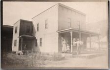 Vintage 1914 WRIGHT, Minnesota Real Photo RPPC Postcard Family on House Porch picture