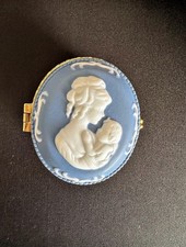 Vintage Wedgwood Blue Jasperware  Mother &  Baby Trinket Box picture