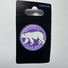 SeaWorld Polar Bear Pin White With Purple Enamel very rare hard to find last one picture