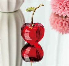Crystal Single Cherry Figurine Collectible Glass Fruit Ornament Party Decor picture