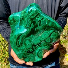 9.4LB  Natural Polished Malachite Freeform Specimen Banded Green Mineral Home De picture
