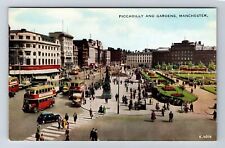 Manchester-England, Piccadilly and Gardens, Green Spaces, Vintage Postcard picture