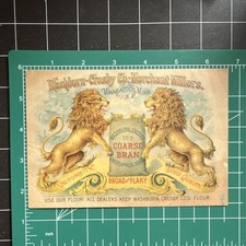 1880’s Washburn-Crosby Co. Coarse Bran Wheat Flour Lions Victorian Trade Card picture