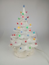 Vtg Atlantic Mold 60s White Ceramic Christmas Tree 17