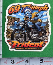 1969 Triumph Trident 9x9cm Durable Die-Cut Vinyl Sticker 2 of 5 picture