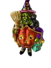Radko Never Lovelier Halloween Witch in A Pumpkin Ornament 1012426 RARE picture