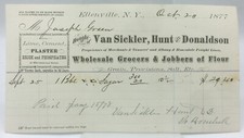1877 Van Sickler, Hunt & Donaldson Wholesale Grocers & Jobbers Ellenville NY picture