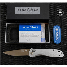 Benchmade 710 Folding Pocket Knife Silver Handle Axis Lock EDC picture