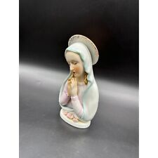 Vintage Figurine Madonna Busy Mother Mary Hand Painted Praying Hands S 322 Blue picture