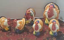 Thanksgiving Turkey Collection 6 pc Tureen /Napkin/Salt &Pepper/ Candle Holders picture
