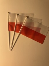 Small Handheld Polish Flags White & Red Set of 5 picture