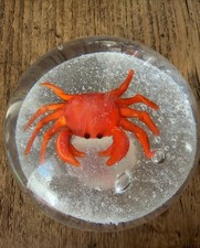 Vintage Dynasty Gallery CRAB Art Glass Paperweight Sealife Ocean picture