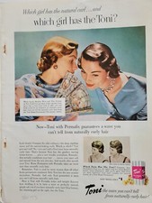 1951 Which girl has the Toni home hair permanent w Permafix vintage ad picture
