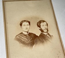 Antique Victorian American Civil War Era Fashion Beautiful Couple CDV Photo US picture