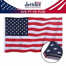 Jetlifee American Flag 3x5 ft US Flag UV Protected Embroidered Stars Heavy 420D picture