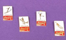 Vintage 1994 Lillehammer Olympics Coca Cola Downhill Skiing Pins Lot Of 4 picture