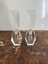 2 Elegant Vintage Art Deco cut crystal perfume bottles with  stoppers 6 Inches picture