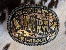 All Around Cowboy Bull Riding Champion Pro Rodeo Texas Trophy Buckle picture