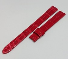 LONGINES Genuine Embossed Calf Leather Watch Band 11mm Red Unused picture