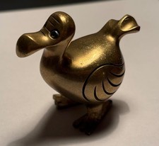 Vintage 1960s German Brass Dodo Bird Figurine Mid Century Modern Paperweight picture