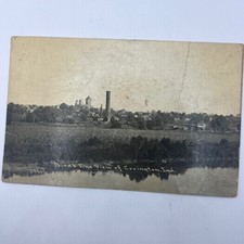 Antique Postcard 1914 Bird's Eye View Covington Indiana IN Town Scene Fair picture